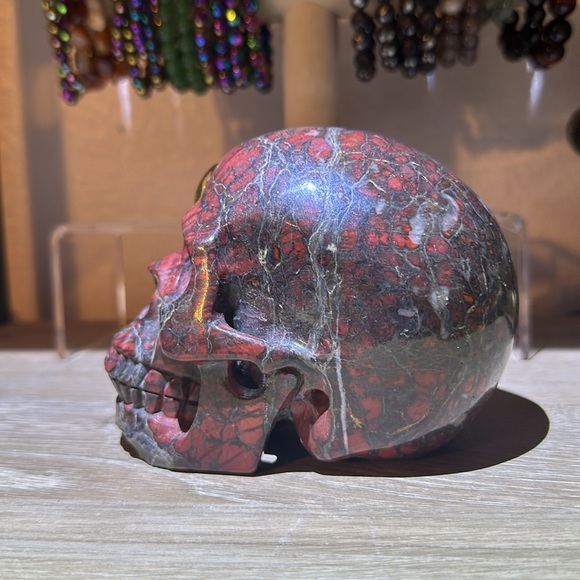 5” Brecciated Jasper Third Eye Skull - Picture 3 of 7